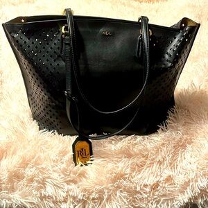 Ralph Lauren RLL shoulder bag, matte black, pre-owned, but excellent condition.